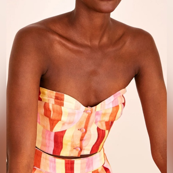 FARM Rio Medium Sunny Multicolor Striped Crop Top - Picture 6 of 11